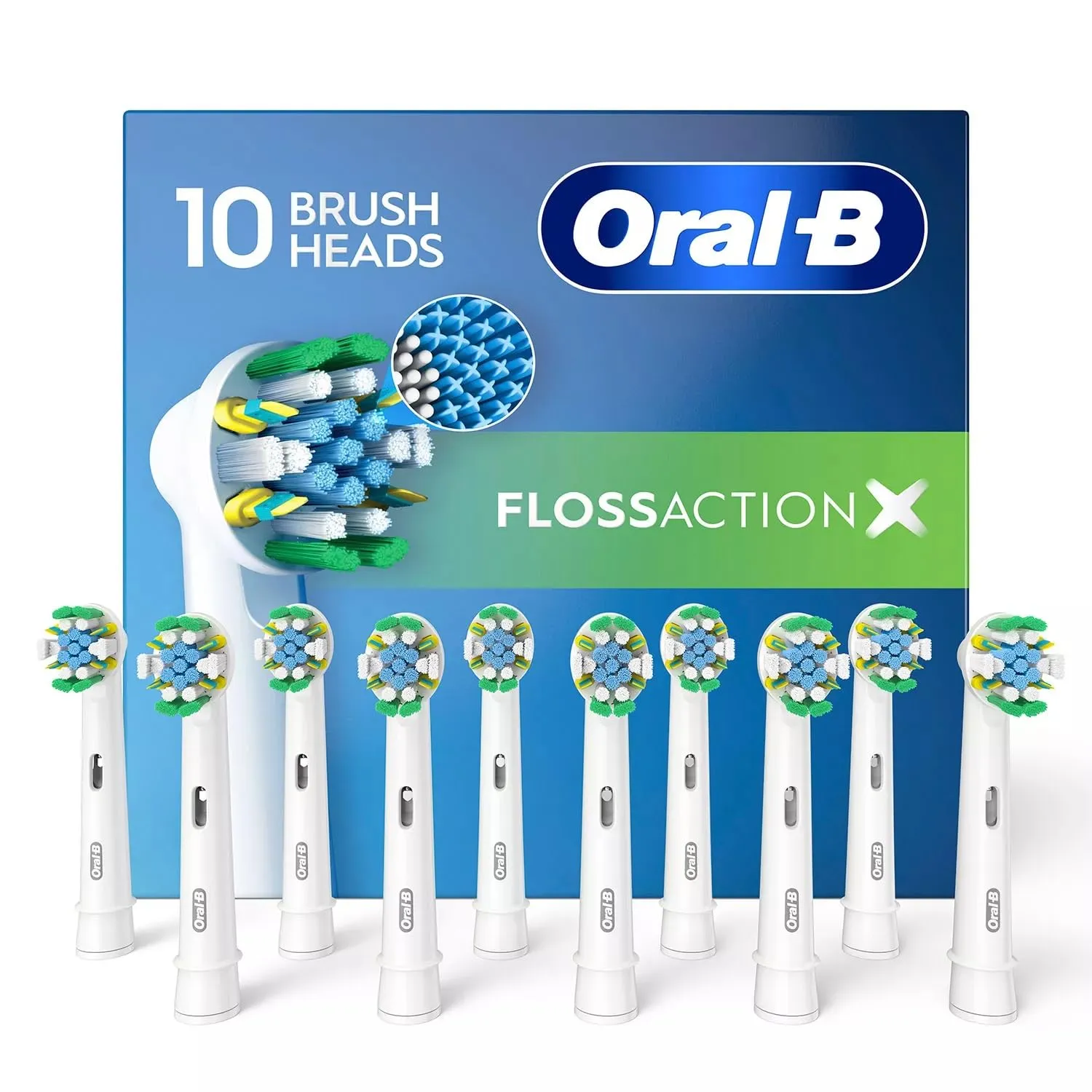 Oral-B Floss Action Replacement Electric Toothbrush Heads, 10-count