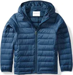 Amazon Essentials Boys and Toddlers' Lightweight Water-Resistant Packable Hooded Puffer Jacket