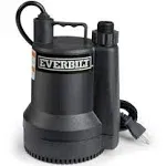 Everbilt Submersible Utility Pump 1/6 HP 1680 GPH 115V Switchless Thermoplastic