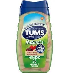 TUMS Naturals Ultra Strength Antacid Chews for Heartburn Relief, Black Cherry &amp; 