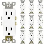 15-Amp Decorator Receptacle Outlet (10 Pack) - Non-Tamper-Resistant, 125V/1875W,