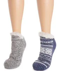 MUK LUKS Women's Shortie Cabin Sock (2 Pair Pack)