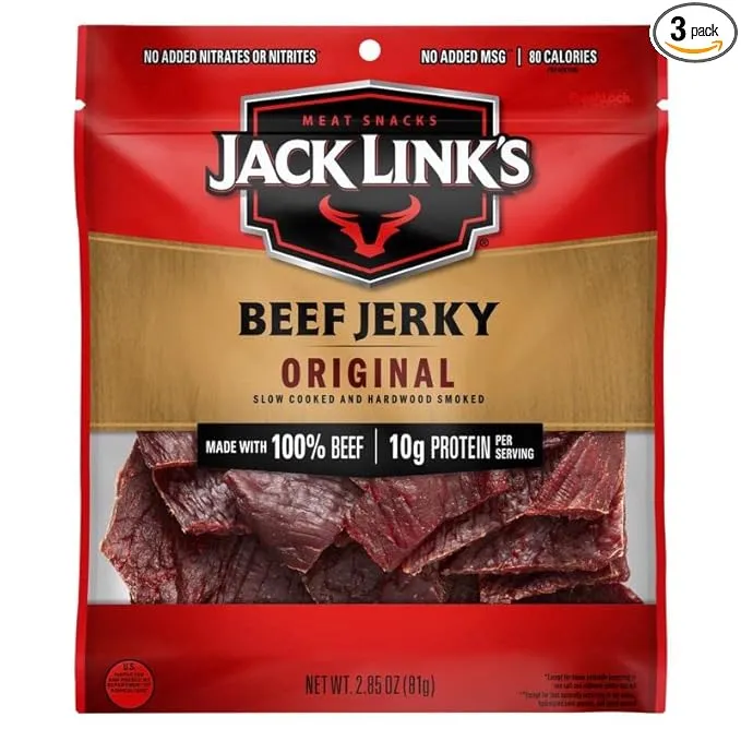 Jack Links Original Beef Jerky, 2.85 Ounce -- 8 per case.