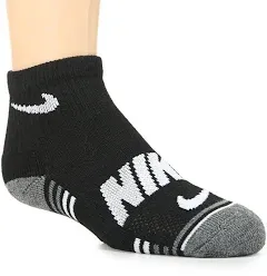 NIKE Boys Socks Ankle Cushioned Everyday School 6 Pair Shoe Size 10C-3Y Black