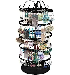 MODOWEY 5 Tiers Metal Rotating Earring Holder Organizer