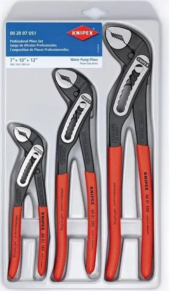 Knipex 3pcs Alligator Pliers Set, 7&#034;, 10&#034; &amp; 12&#034;