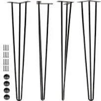 30&#034; Hairpin Table Legs, 4PCS Coffee Desk Legs with Rubber Floor Protectors, H...