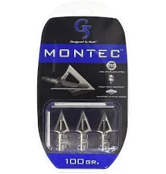 @NEW@ 1- 3pk. G5 Montec 100 Broadheads! 1 1/8&#034; Diameter Fixed Blade 112