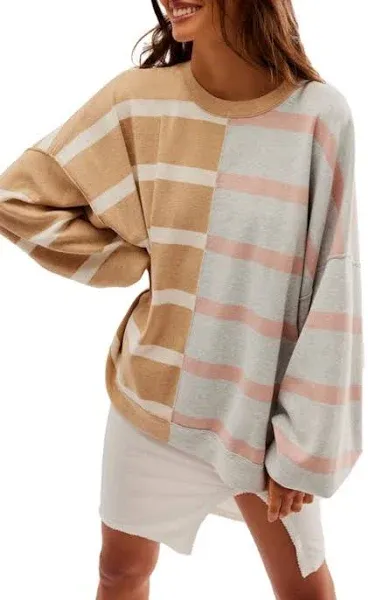 Free People Uptown Stripe Pullover