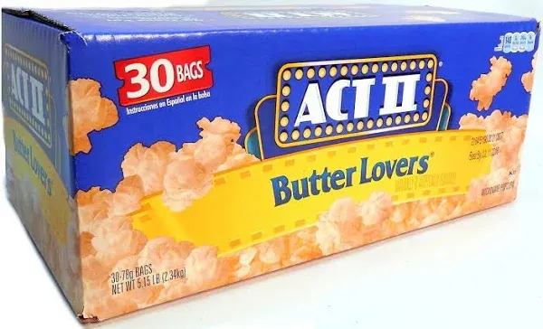 ACT II Butter Microwave Popcorn, 6-Count 2.75-oz. Bags (Pack of 6)