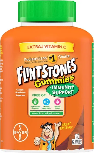 Flintstones Immunity Support + Extra Vitamin C 150 Gummies Exp 1/25