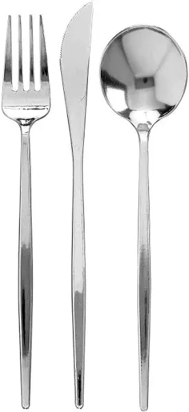 Silver Spoons Silverware Set Plastic Flatware