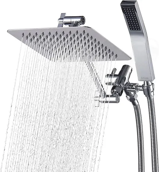 G-Promise All Metal Dual Square Rain Shower Head Combo