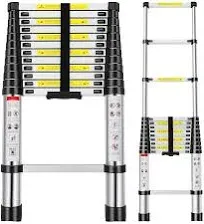 Telescoping Ladder 12.5FT, Aluminum Alloy Folding Ladder Portable Multi-Purpo...