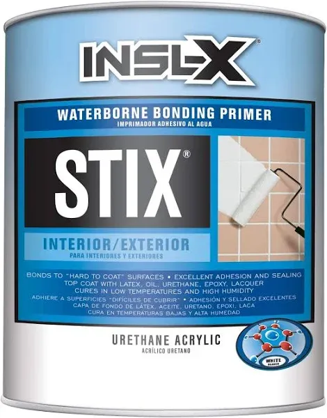 Insl-X Stix White Flat Water-Based Acrylic Urethane Bonding Primer 1 qt