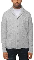 X-Ray Men's Cable Knit Shawl Collar Cardigan