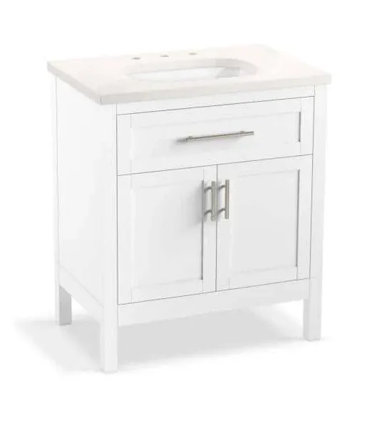 KOHLER Hadron 30" Bathroom Vanity Cabinet with Sink and Quartz Top