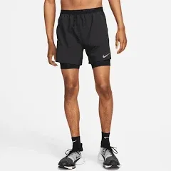 Nike Stride Dri FIT 5" 2-in1 Running Shorts New DM4757-010 Black Mens Sz M-Tall