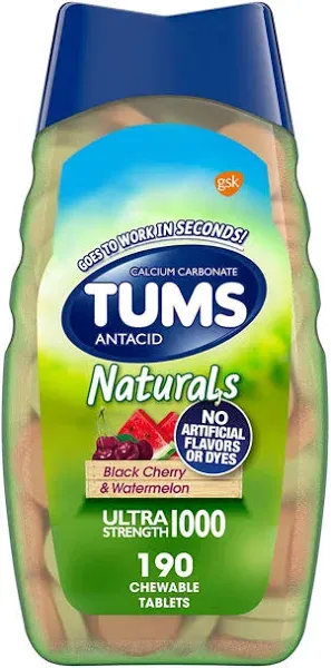 Tums Cherry & Watermelon Antacid Chewable Tablets (4.8 oz)