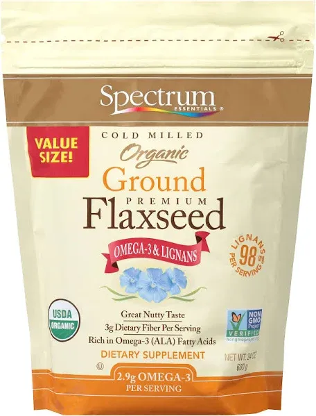 Spectrum Organic Whole Premium Flaxseed Supplement (15 oz)