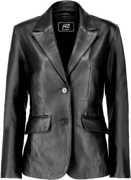 Jild Classic 2-Button Lambskin Leather Blazer Women