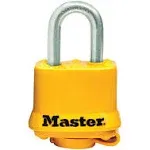 Master Lock 315KA Covered Stainless Steel Padlock; Yellow 1-9/16in (40mm) Wide