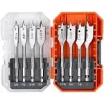 8-Piece 3/8 Inch to 1 Inch Spade Drill Bits Set for Wood, Plastic, Aluminum Hole