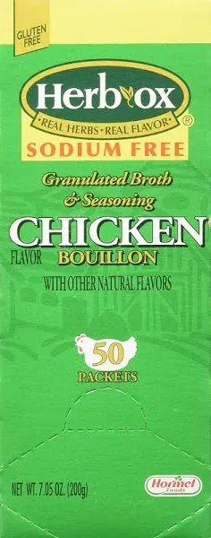 Hormel Herb Ox Chicken Bouillon Sodium Free 50 Packets