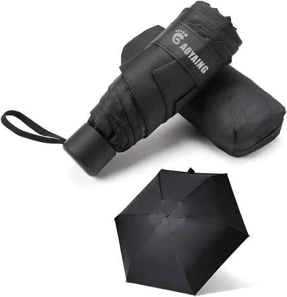 GAOYAING Compact Travel Umbrella with Case Sun&amp;Rain Lightweight Small and Com...