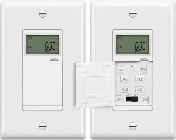 2-Pack Programmable Digital Timer Switch for Energy-Efficie<wbr/>nt Home Automation