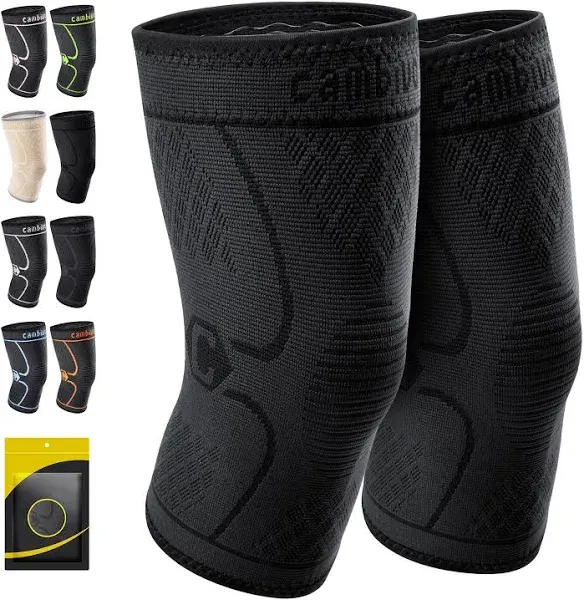 CAMBIVO 2 Pack Knee Braces for Knee Pain, Knee Compression Sleeve for Men and...