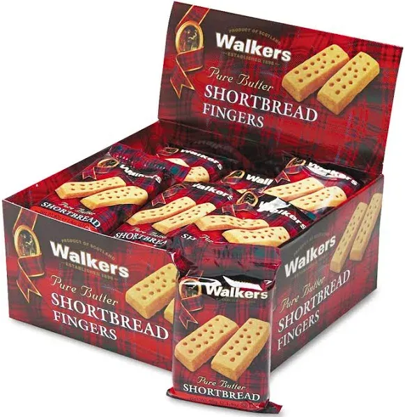 Walkers Shortbread Cookies, 2/Pack, 24 Packs/Box