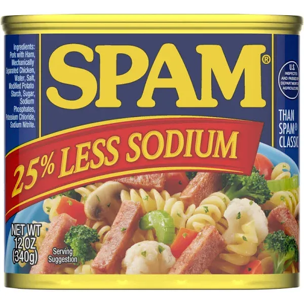 Spam 25% Less Sodium