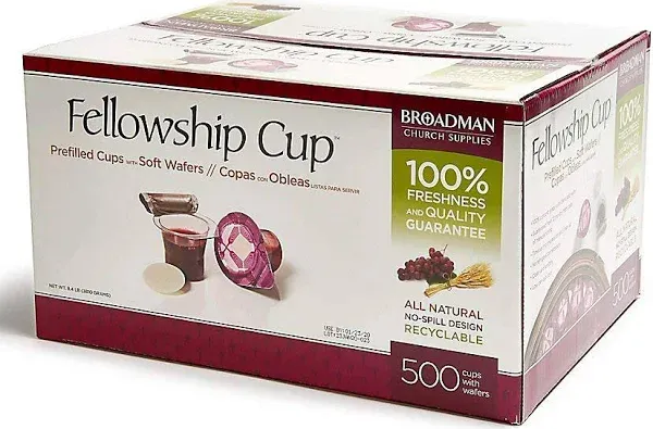 B & H Publishing Group Fellowship Cup Prefilled Juice Wafer Box Of 500