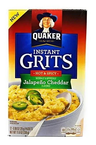 Quaker Instant Grits Jalapeno Cheddar Flavor Hot &amp; Spicy, 12 Servings