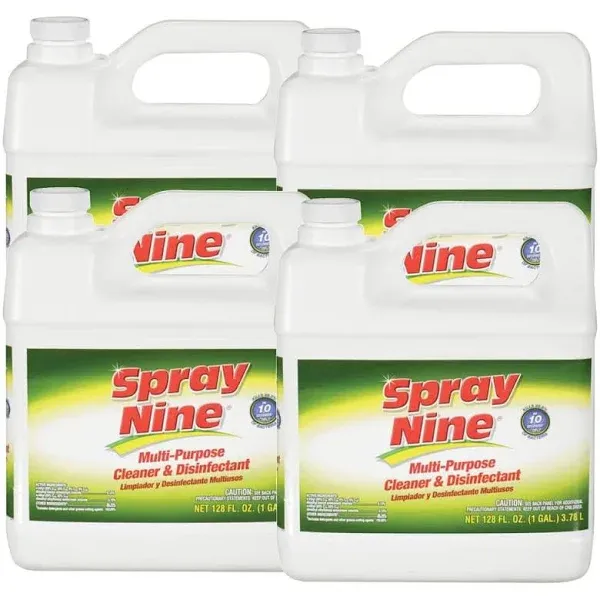 Spray Nine Heavy Duty Cleaner/Degreaser/Disinfectant, 1gal, Bottle, 4/Carton (ITW268014CT)