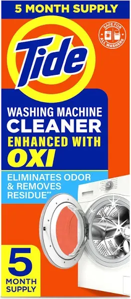 Tide Washing Machine Cleaner, Washer Machine Cleaner with Oxi for Front and Top Loader Washer Machines, Deep Cleaning Residue & Odor Eliminator, 7 Month Supply