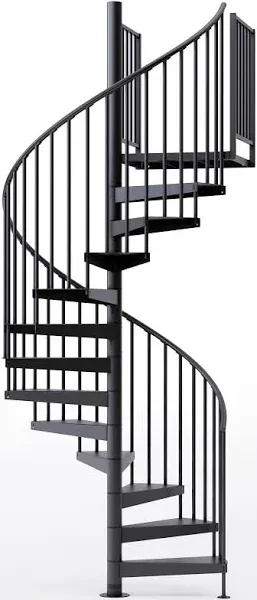 Mylen STAIRS Condor Black Interior 42 in. Diameter Spiral Staircase Kit, Fits Height 110.5 in. to 123.5 in. EP42B12B002