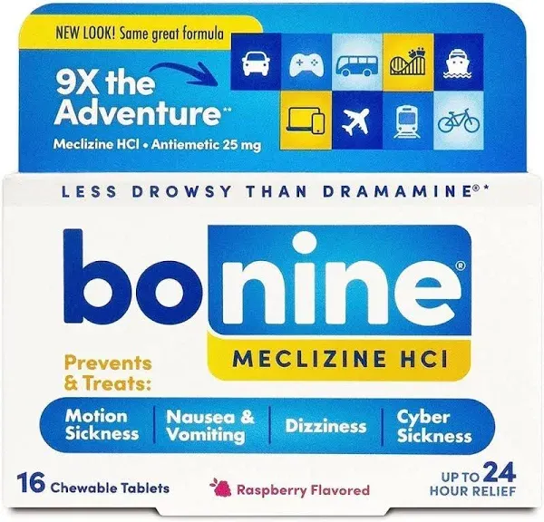 Bonine Chewable Motion Sickness Tablets