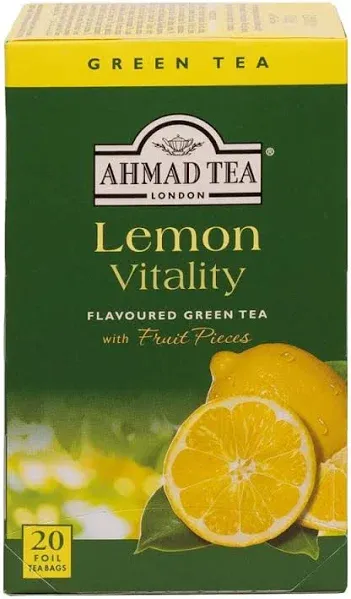 Ahmad Tea Lemon Green Tea, 20-Count Boxes (Pack of 6)