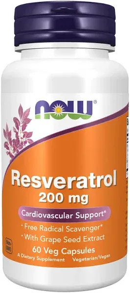 NOW Foods - Resveratrol 200 mg. - 120 Vegetable Capsule(s)