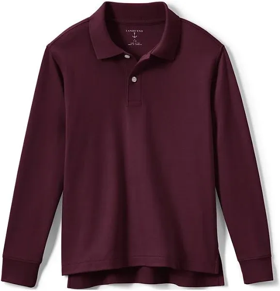 Lands' End Kids Long Sleeve Interlock Polo Shirt