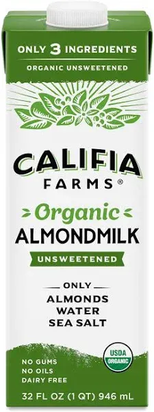 Califia Farms Organic Unsweetened Almondmilk (48 fl oz)