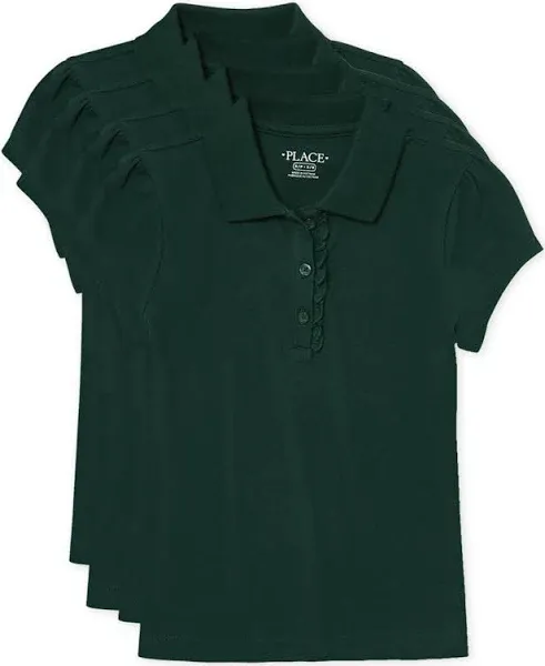 The Children's Place Girls Short Sleeve Ruffle Pique Polo Multipack