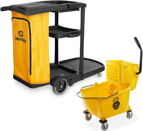 Dryser Commercial Janitorial Cleaning Cart & Mop Bucket