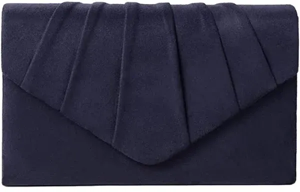 Clutch Purse Evening Bag for Women Evening Wedding Party Velvet Suede Pleated