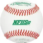 Diamond Dol-1-Hs NFHS White Baseball (DZ) One Dozen