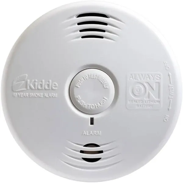 Kidde Smoke Detector, 10-Year Battery, Photoelectric Sensor Smoke Alarm