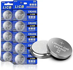 LiCB 10 Pack CR2450 Battery 3V Lithium CR 2450