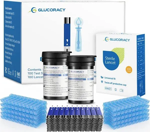 200 Test Strips & Lancets Kit For Glucoracy G-425-2